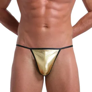 Men Sexy Thongs Faux Leather G-strings T-Back Underpants Mini Bikini Sissy Lingerie