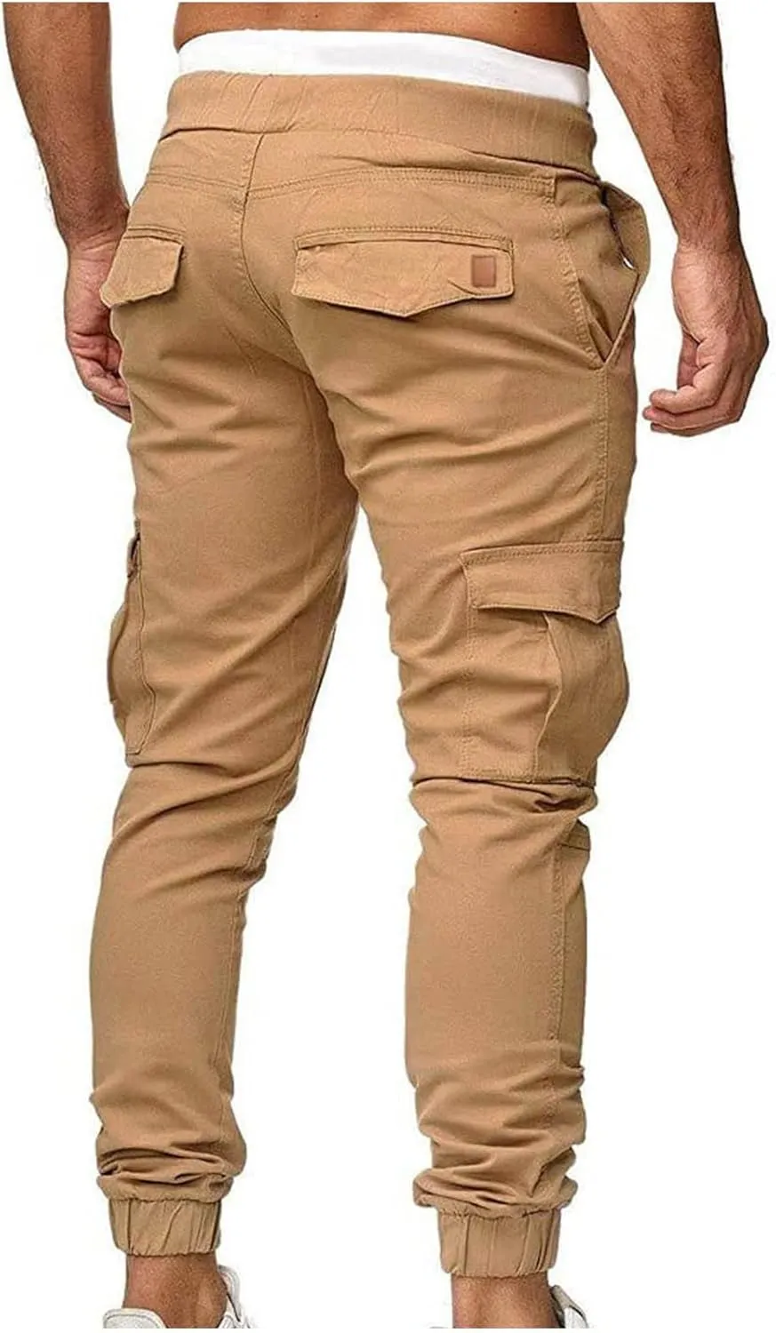 Men's Slim Fit Cargo Pants Stretch Comfy Drawstring Sweatpants Casual Workout Chinos Pants Fashion Work and Travel Pants