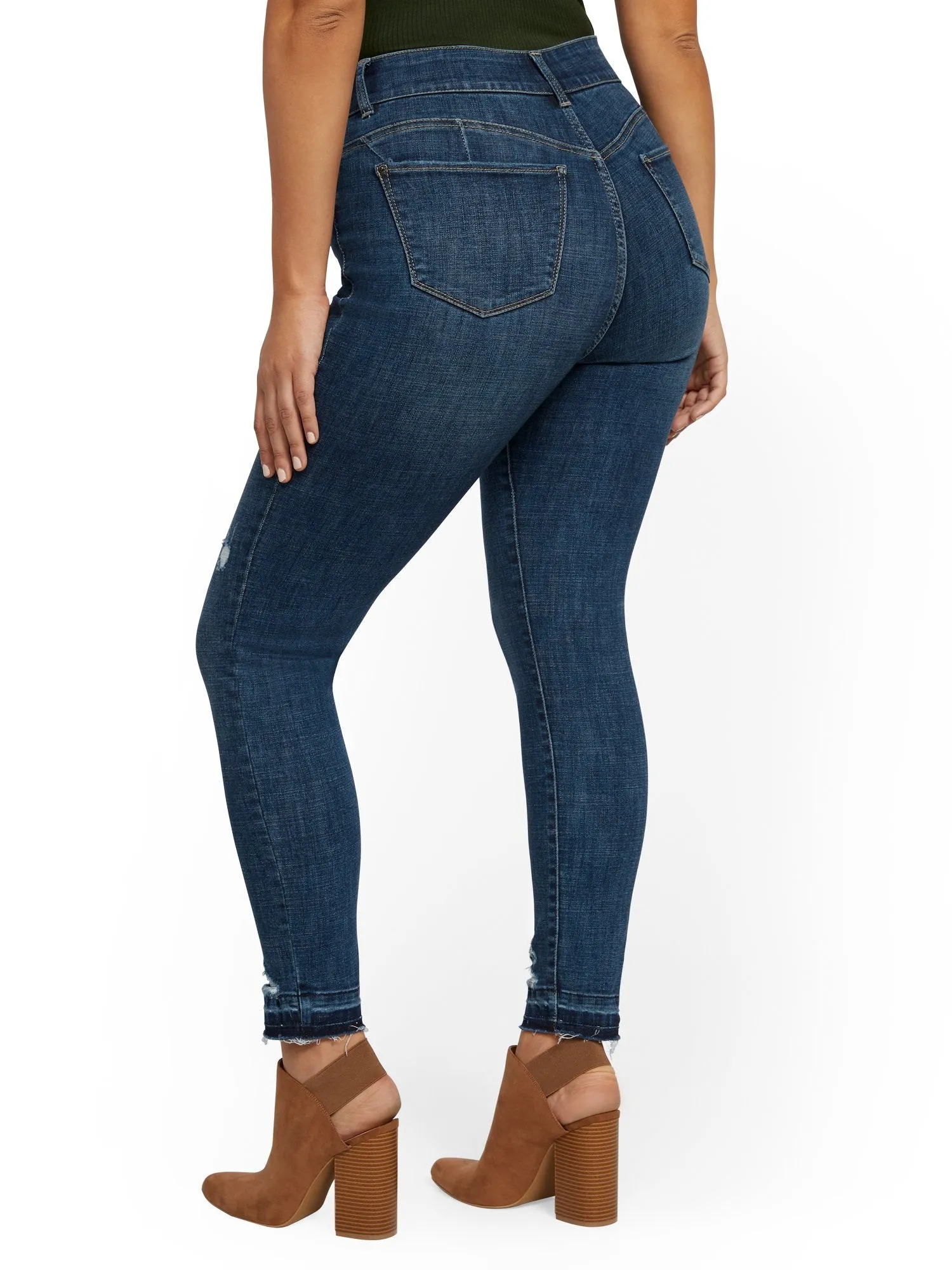 Mya Curvy High-Waisted Sculpting No Gap Super-Skinny Jeans - Chameleon Blue