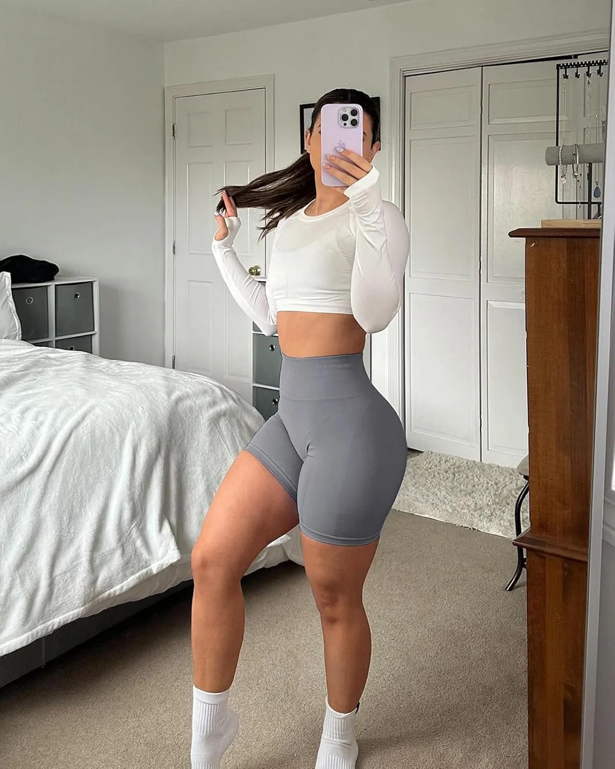OUDOTA Gym Shorts Women Scrunch Butt Lifting Workout Yoga Shorts Seamless High Waist Biker Shorts for Women Tummy Control