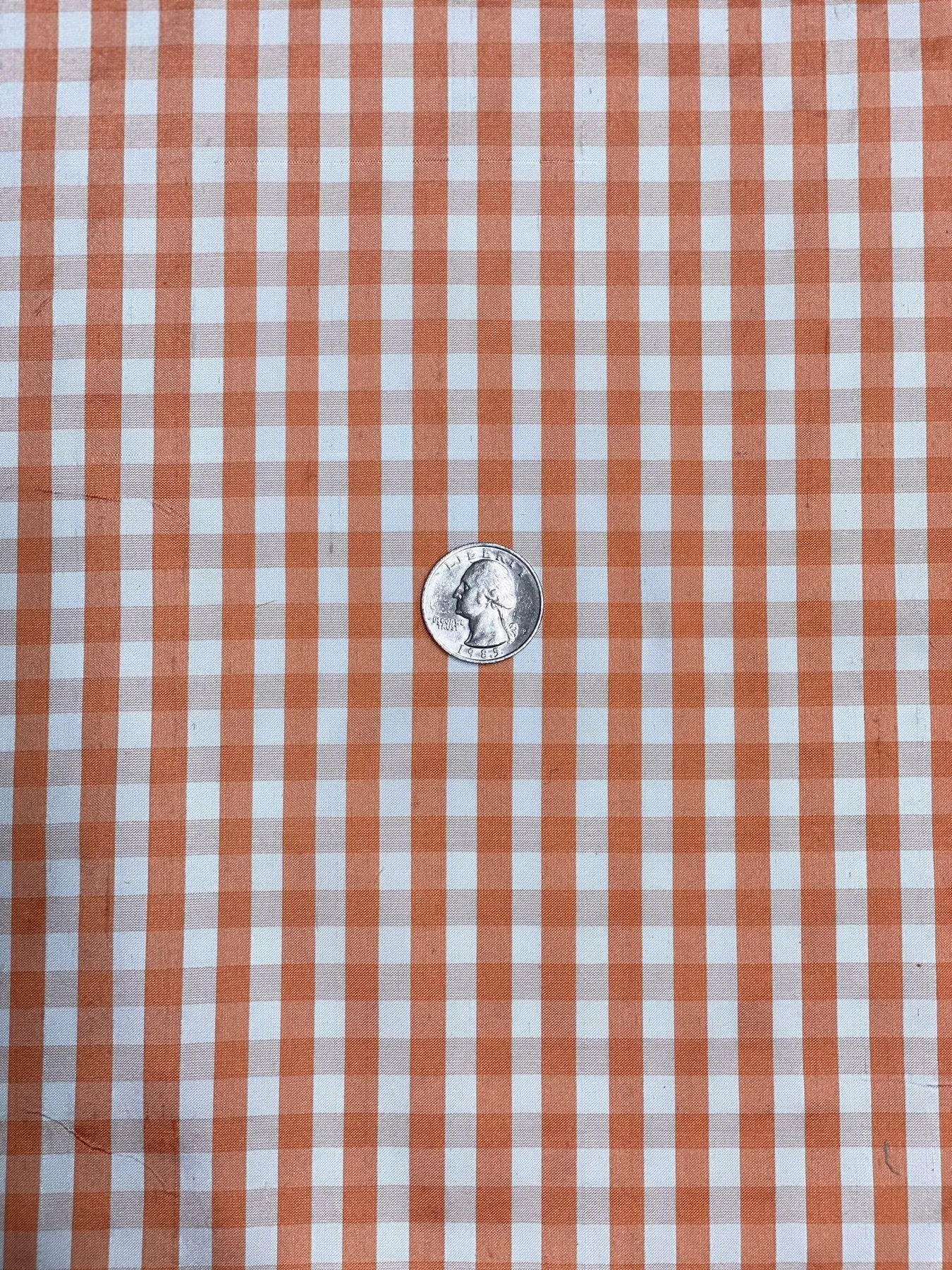 Peach Cobbler Gingham Shantung 461 Fabric