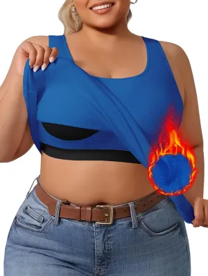 Plus Size Simple Shapewear Top-Sculpting, Tummy Control Vest with Built-in Bra for Fall & Winter-Comfortable Tank Tops