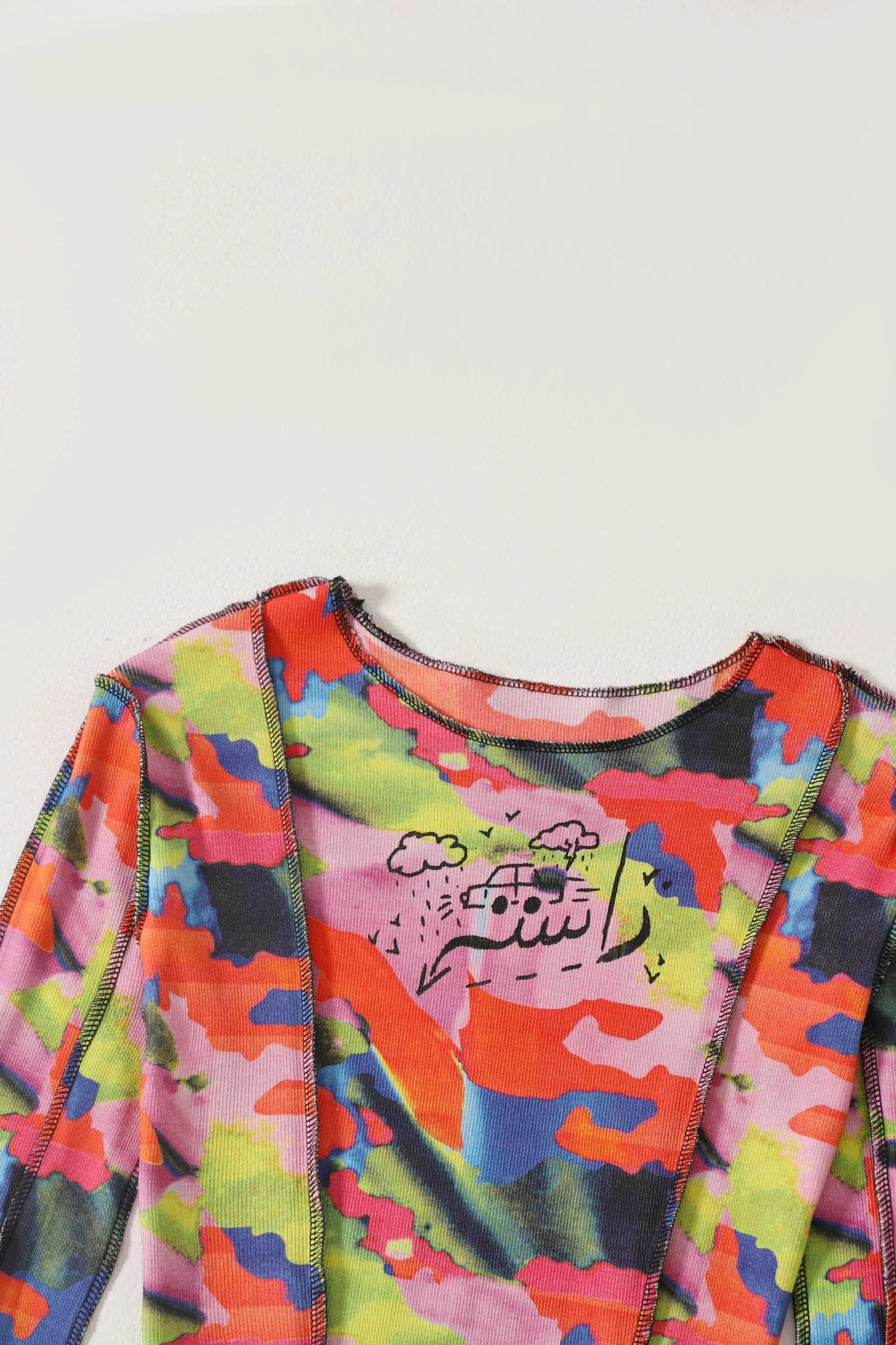 "A COLORFUL LIFE" FITTED KNIT TOP