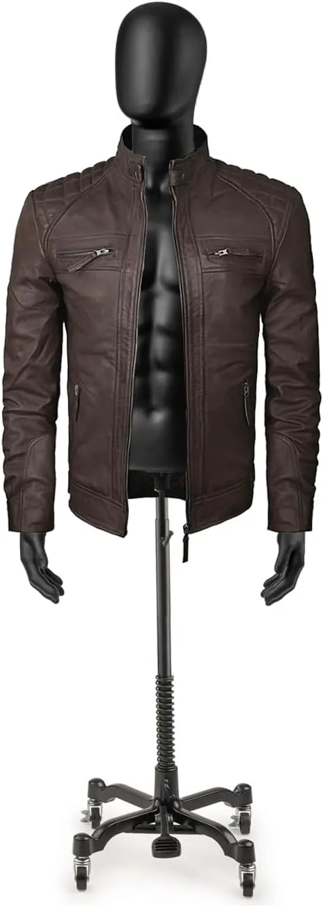Real Leather Jacket Men - Motorcycle Soft Real SheepSkin Leather Jacket