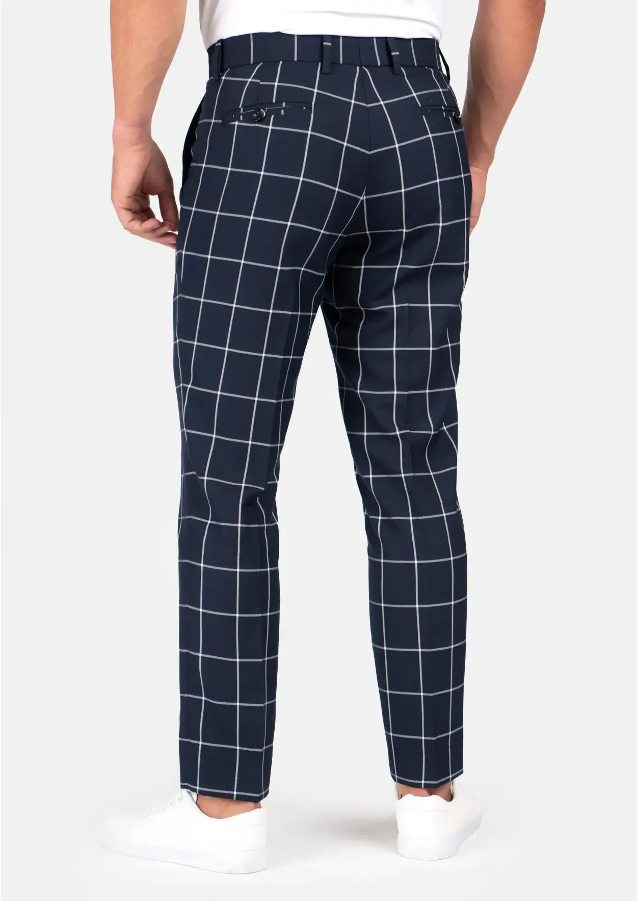 Regal Navy Windowpane Pants