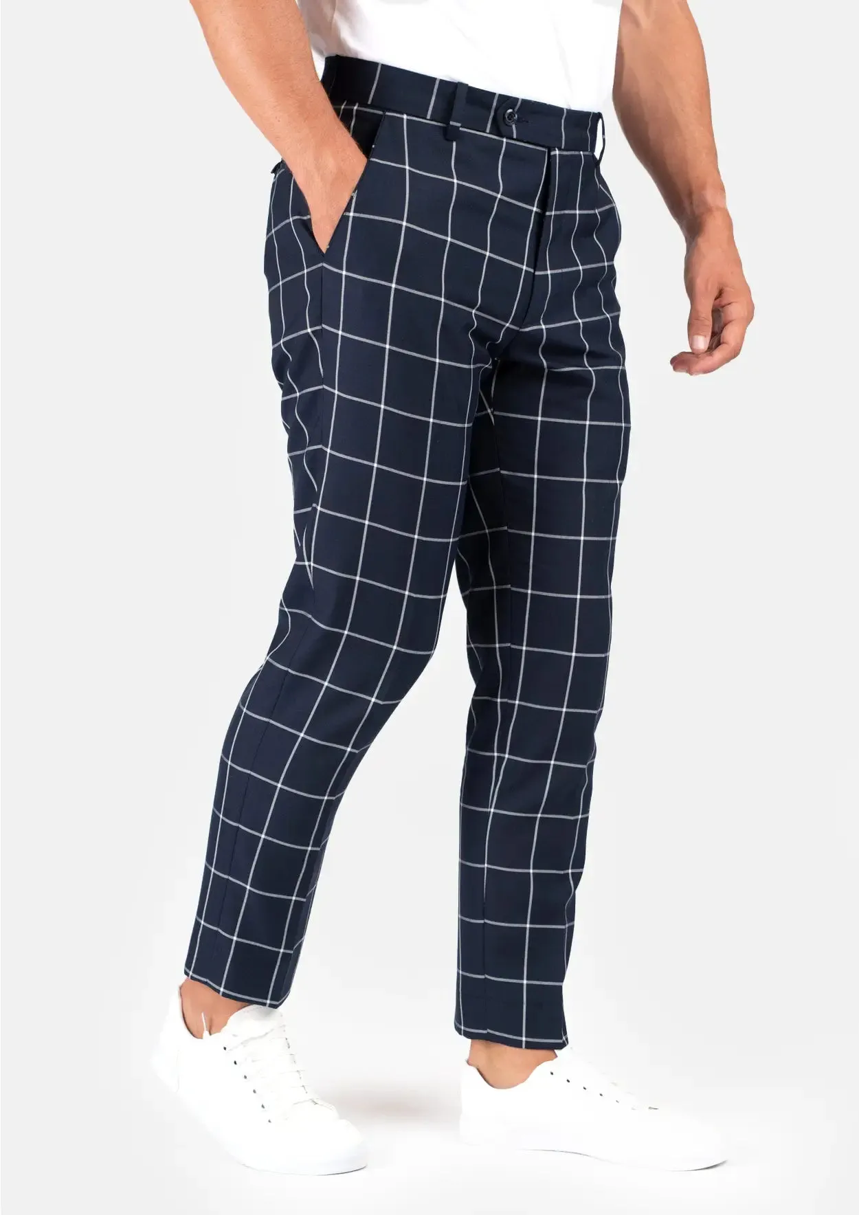 Regal Navy Windowpane Pants