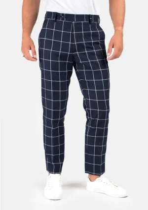 Regal Navy Windowpane Pants
