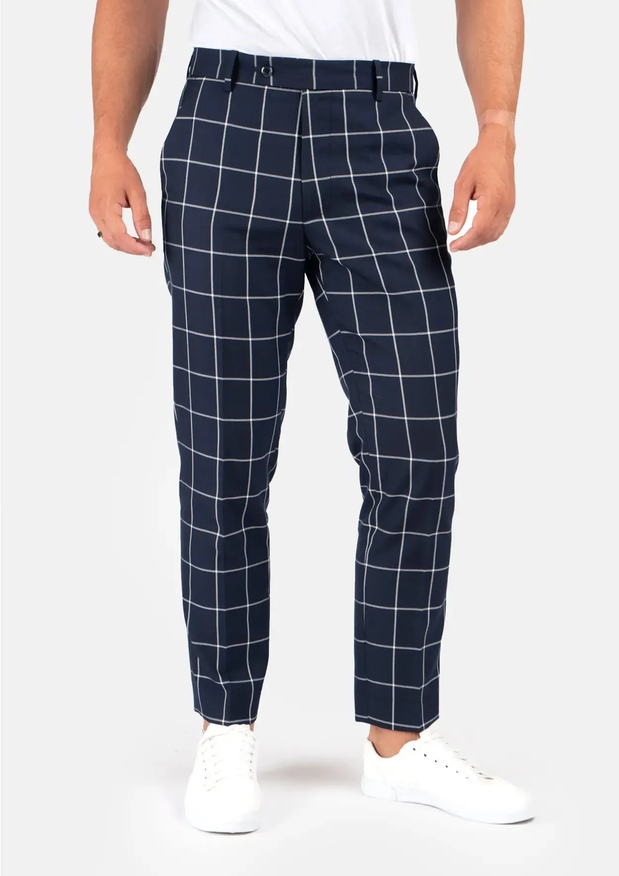Regal Navy Windowpane Pants