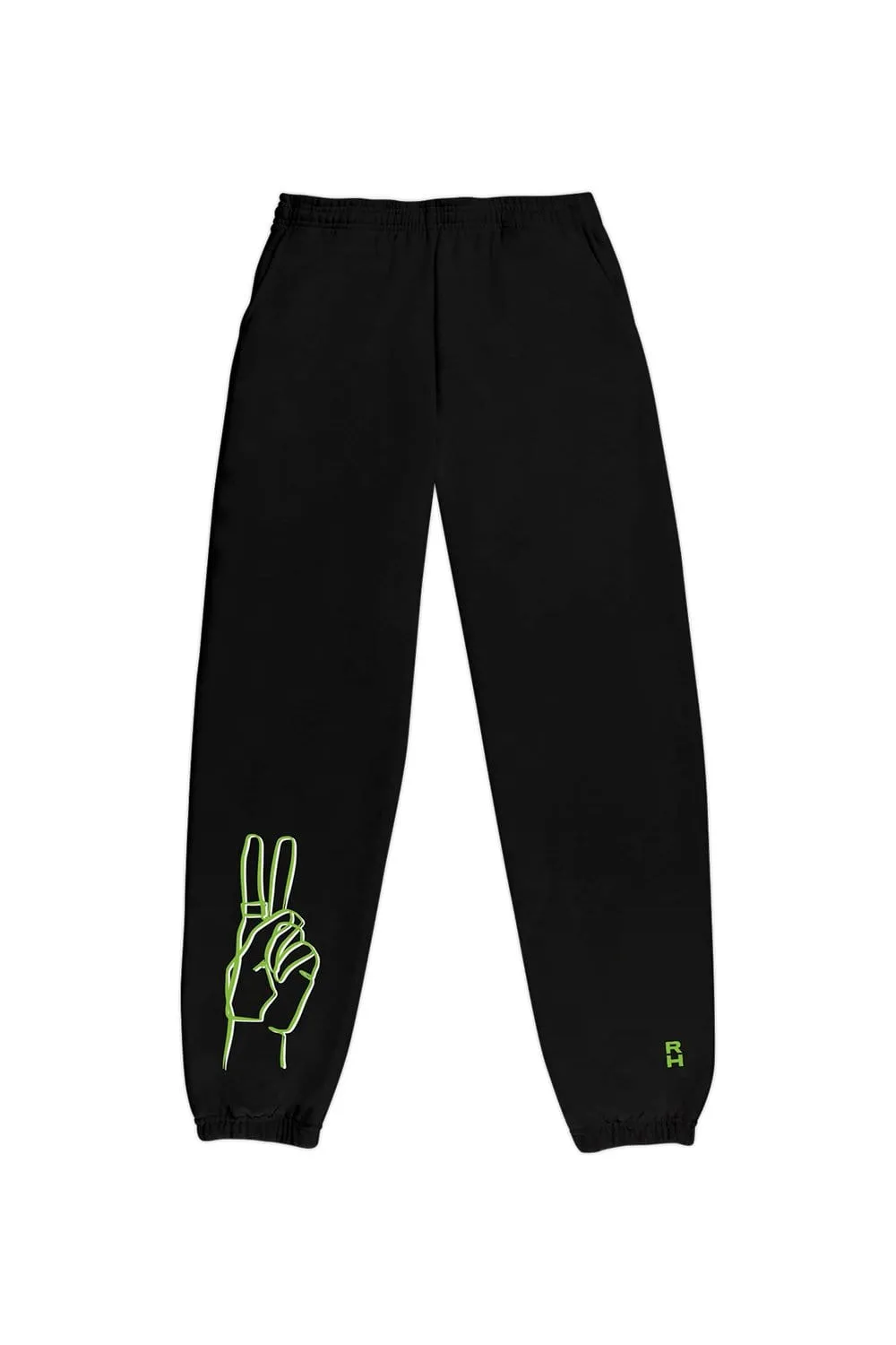 Riley Hubatka 'Neon Peace' Black Joggers