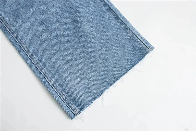 RIPPED WIDE LEG TROUSERS