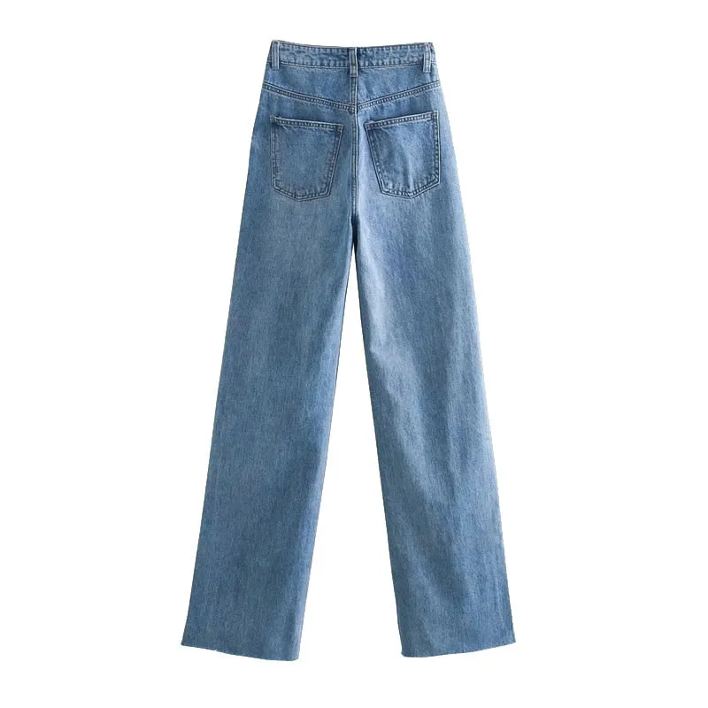 RIPPED WIDE LEG TROUSERS