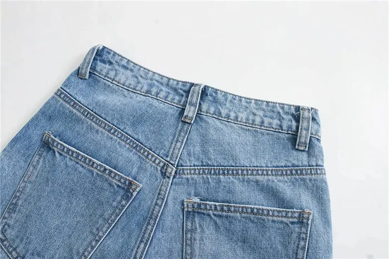 RIPPED WIDE LEG TROUSERS