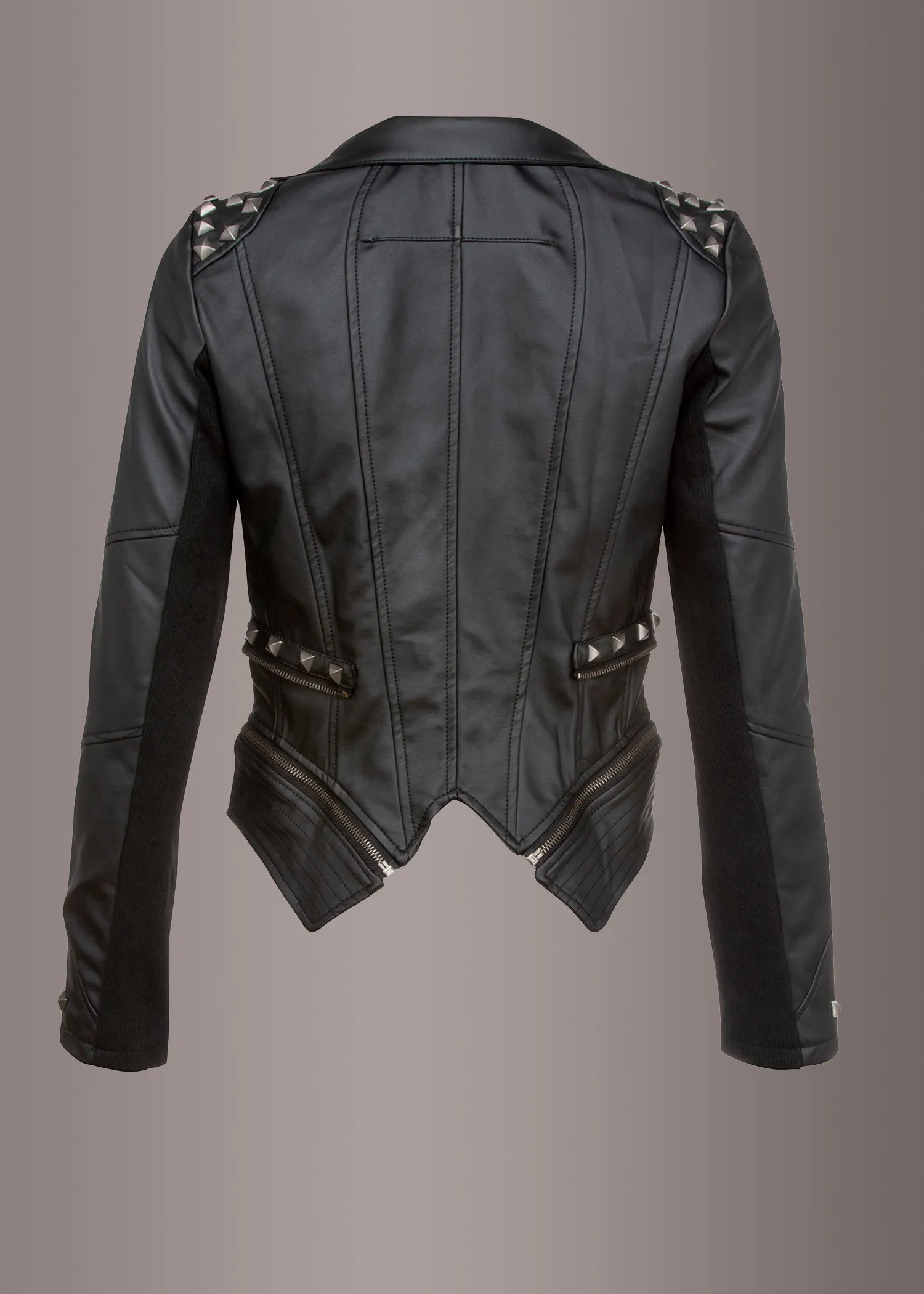 Rockstar Black Studded Moto Biker Jacket