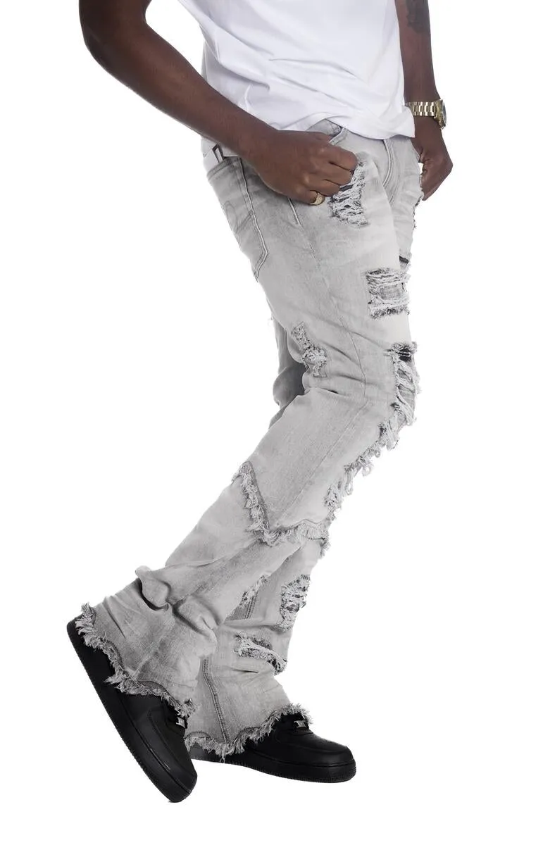 Rouge Stacked Jeans - Grey - F1788