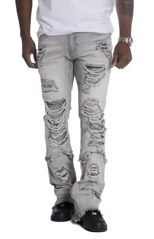 Rouge Stacked Jeans - Grey - F1788