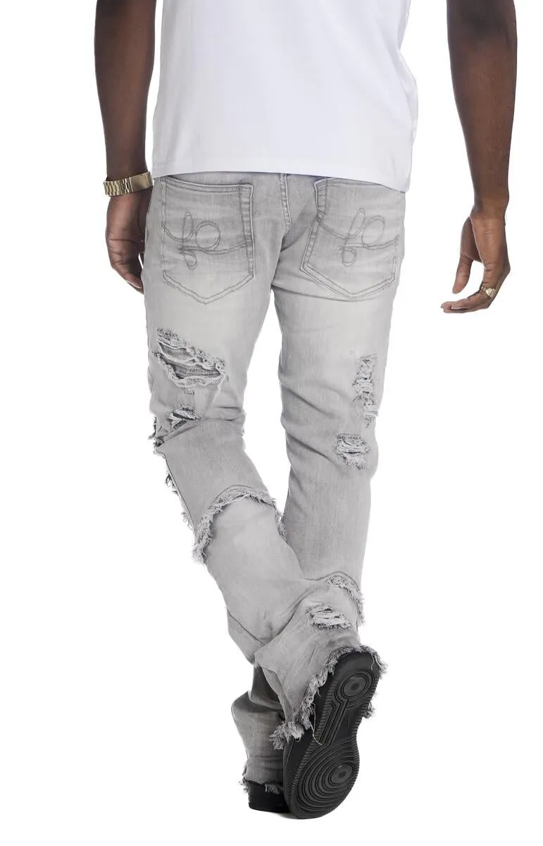 Rouge Stacked Jeans - Grey - F1788