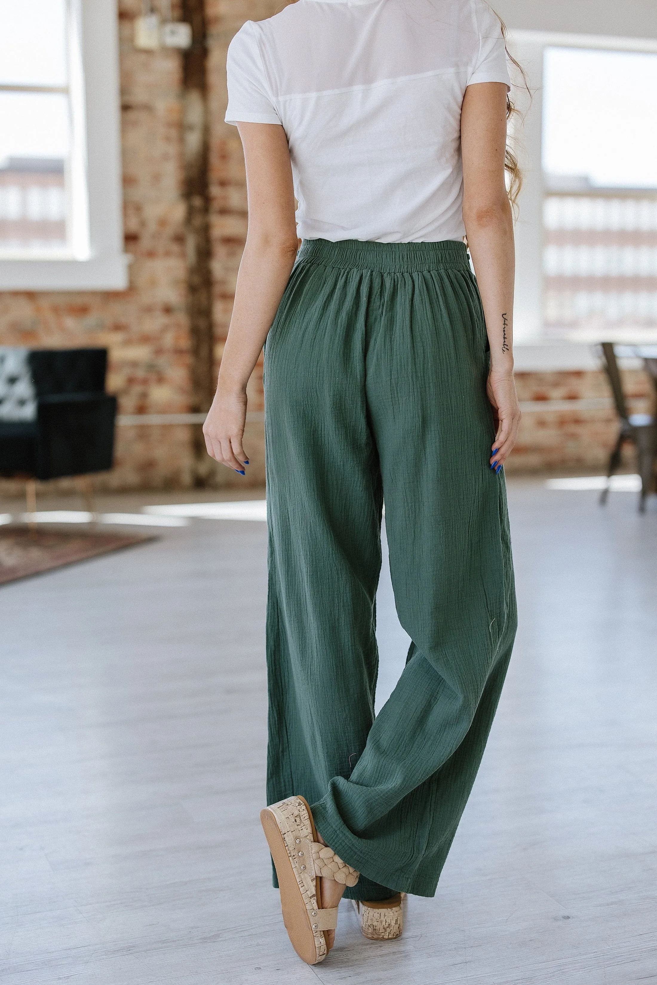SALE - Malone Crinkled Wide Leg Pants