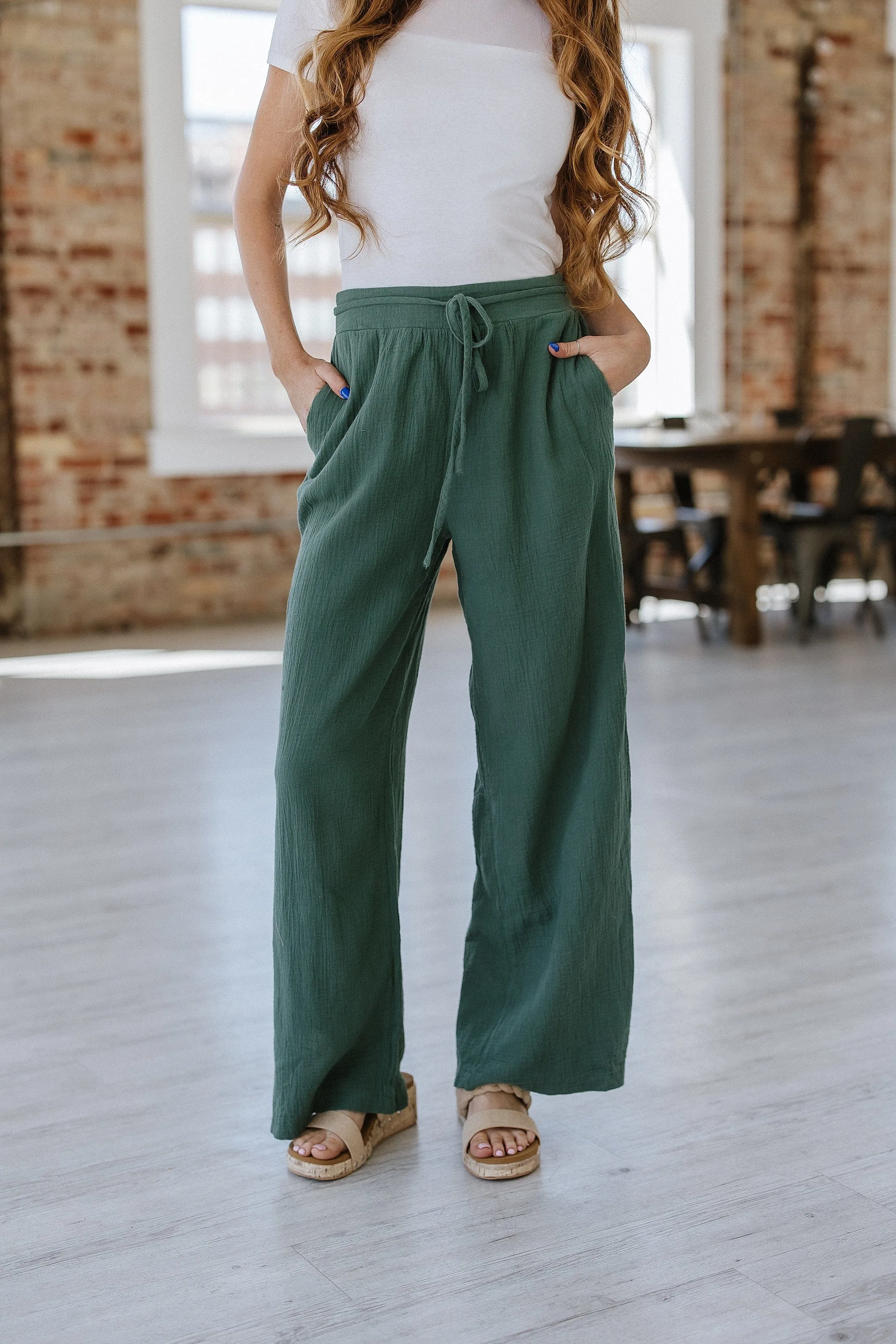 SALE - Malone Crinkled Wide Leg Pants