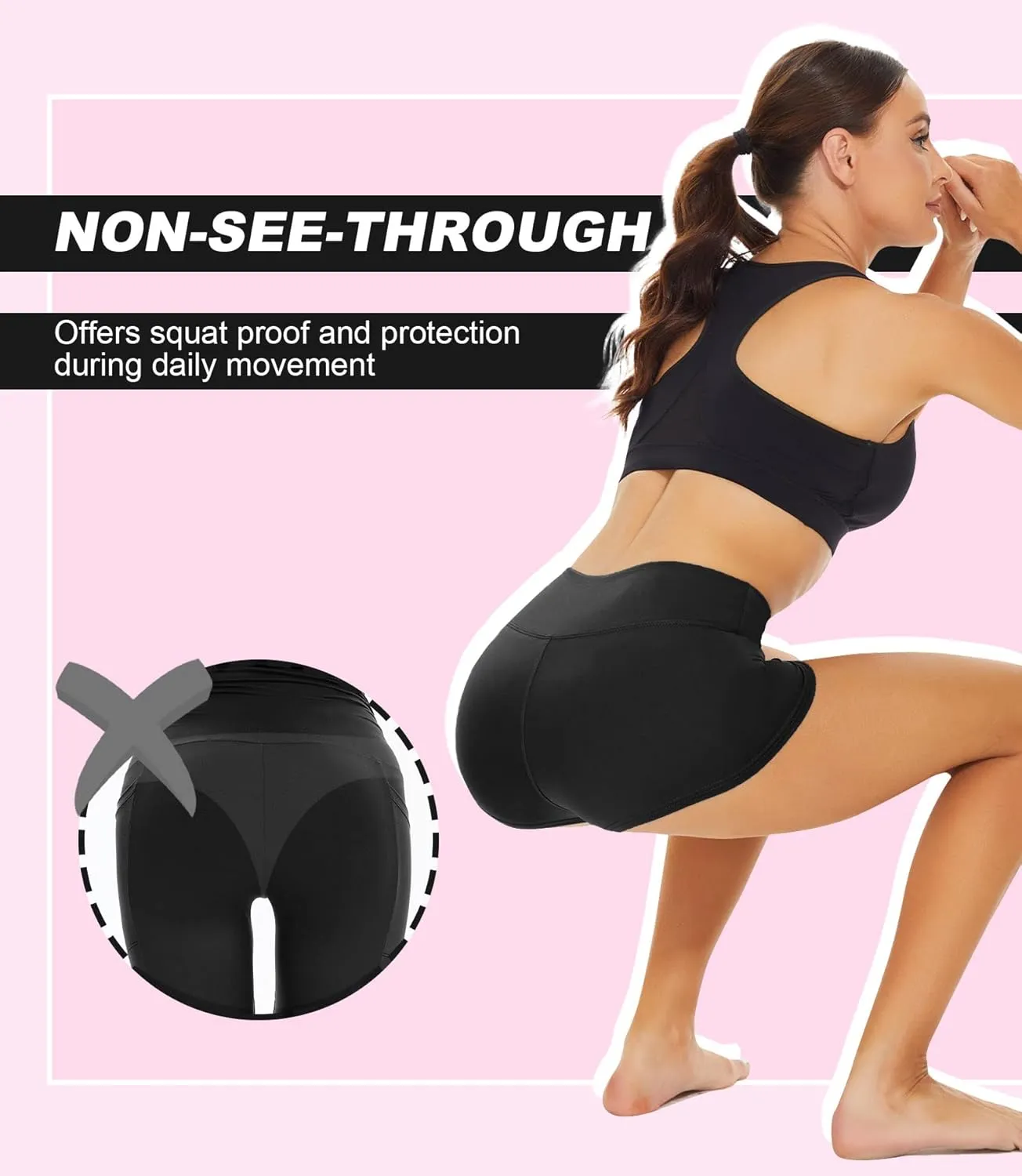 TNNZEET Biker Shorts Women - 8"/5"/3" High Waisted Tummy Control Workout Gym Spandex Booty Yoga Volleyball Shorts