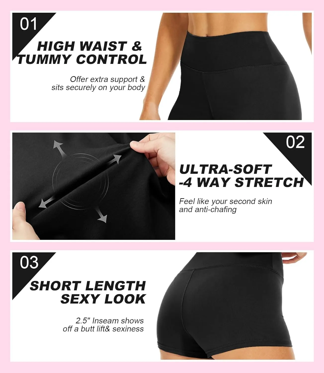 TNNZEET Biker Shorts Women - 8"/5"/3" High Waisted Tummy Control Workout Gym Spandex Booty Yoga Volleyball Shorts