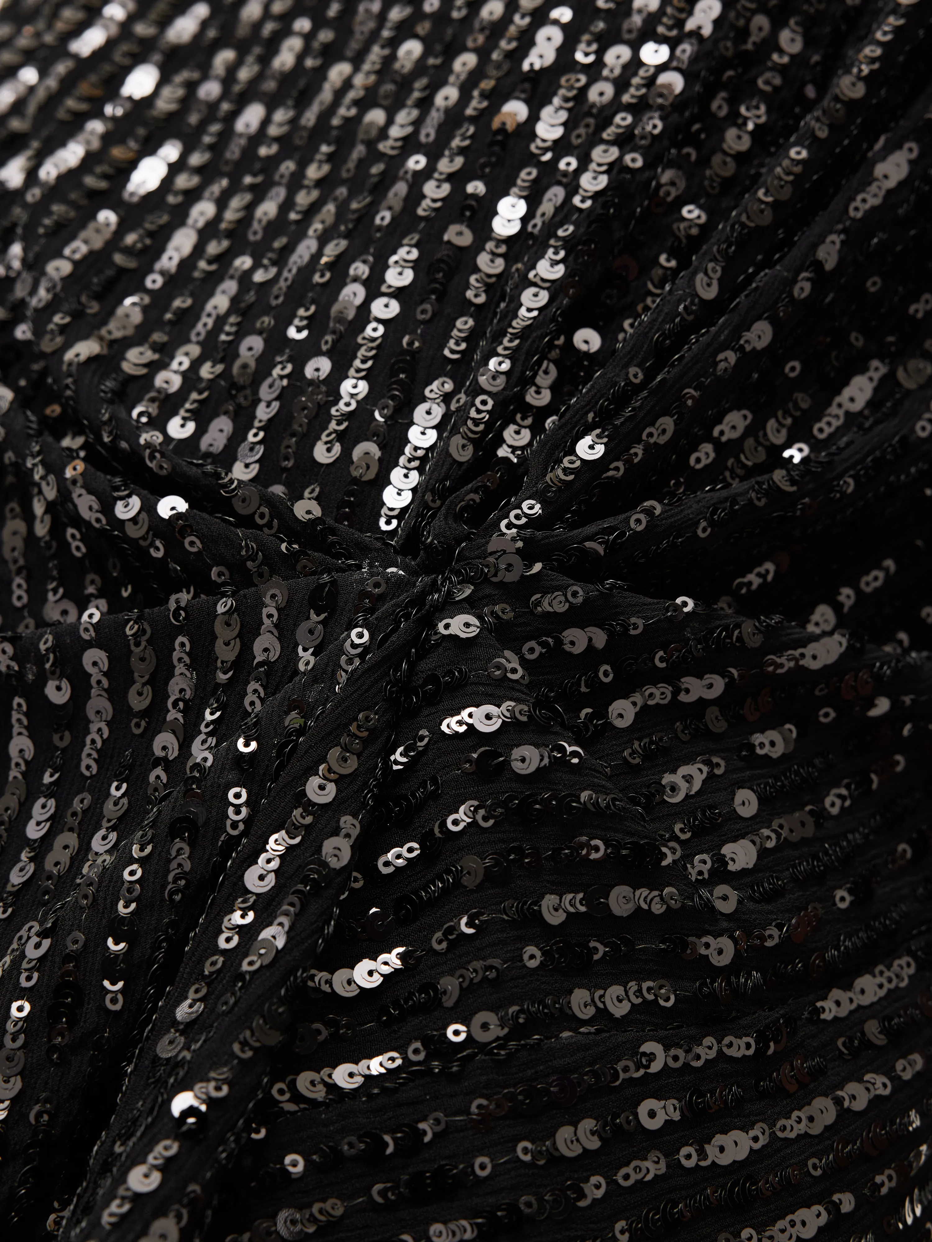 Waterfall Sequin Mini Dress | Black