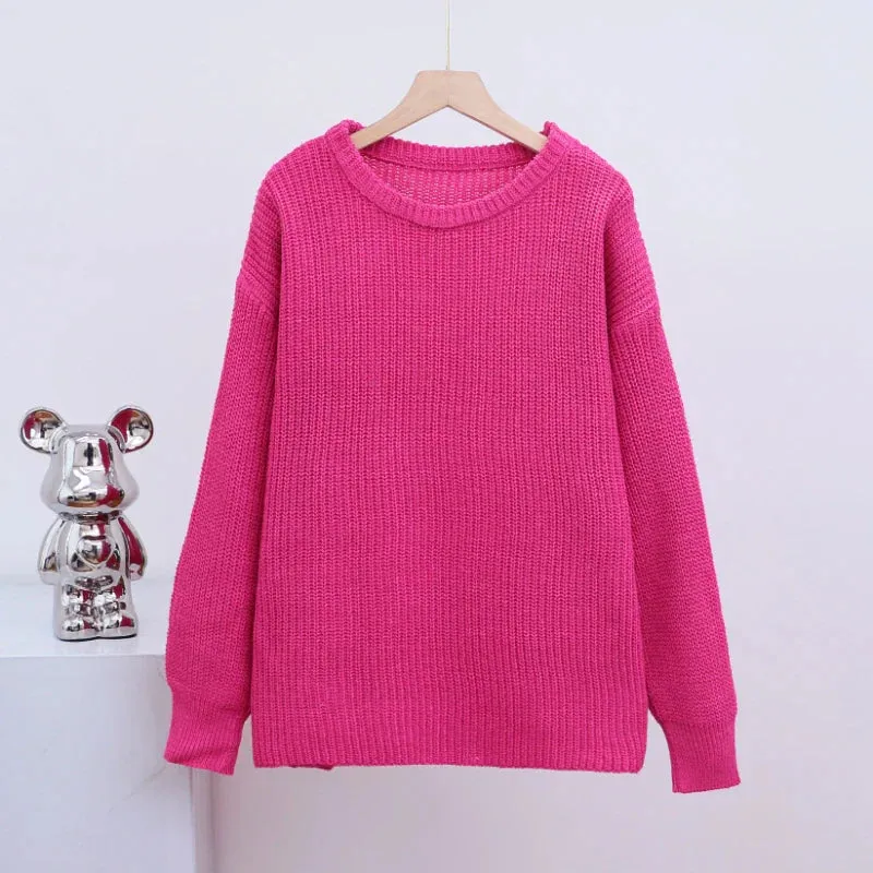 Wenkouban-Christmas Thanksgiving outfits_Basic Warm Vintage Green Thick Oversized Knitted Loose White Christmas Sweater