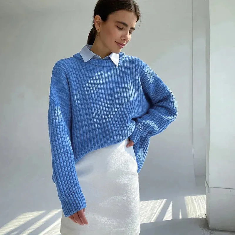Wenkouban-Christmas Thanksgiving outfits_Basic Warm Vintage Green Thick Oversized Knitted Loose White Christmas Sweater