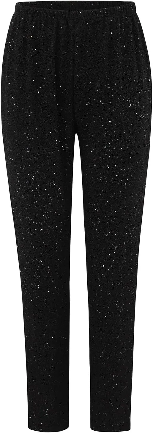 Women's Satin Pants Women's High Waisted Sequin Loose Drape Wide Leg Pants Fashion Casual Pants Clubwear Streetwear